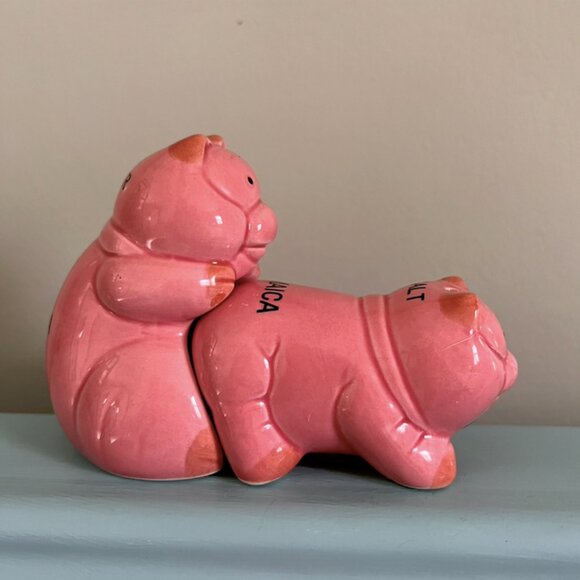 Naughty Vintage RARE Pig Shaped Salt & Pepper Shakers "Jamaica" Souvenir - Picture 11 of 11